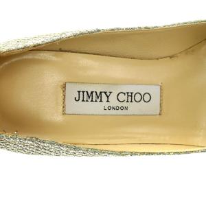 JIMMY CHOO グリッター パンプス ピンヒール ポインテッドトゥ 35.5 22.5cm 銀 シルバー 金 ゴールド