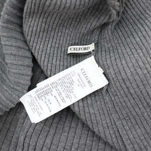 CELFORD 23AW ケープデザインニットワンピース マキシ ロング 長袖 リブ チュール 36 S グレー