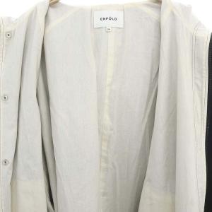 ENFOLD PEストレッチ BOXフーデットCOAT 36 ブラック