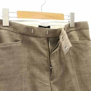 Drawer ウールスラックスパンツ テーパード センタープレス シルク 40 茶 ブラウン /CX OS