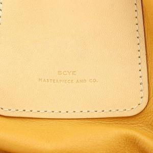 Scye Soft Leather Drawstring Bag 巾着バッグ 牛革 ソフトレザー パッチポケット 茶 ブラウン