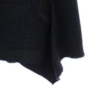 sacai Wool Tweed Skirt スカート セミタイト ミモレ ロング アシメントリー ウール 1 黒 紺 ブラック ネイビー