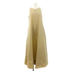 24SS アメリカンスリーブフレアワンピース ロング 38 M ベージュ SH /SY OS
