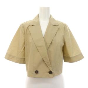 24SS コットンナイロンショートダブルジャケット 半袖 36 S ベージュ SH