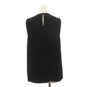 Max Mara フロントデザインノースリーブブラウス シャツ シルク 40 M 黒 ブラック SH