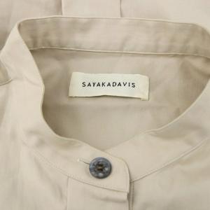 SAYAKA DAVIS コットンバンドカラーワンピース ロング 七分袖 M ベージュ /HK OS