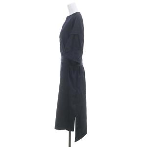 HYKE デニムワンピース ロング 五分袖 1 紺 ネイビー