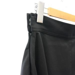 HYKE イレギュラーヘムミディスカート フレア ミモレ ロング 1 S 黒 ブラック