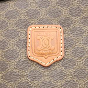 CELINE ヴィンテージ マカダム柄 クラッチバッグ セカンド  PVC×レザー 茶 ブラウン OS