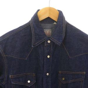 THE FLAT HEAD デニムシャツ 長袖 前開き 紺 ネイビー