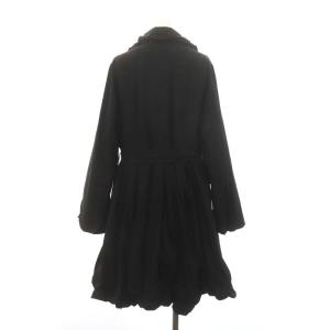 TO BE CHIC フリルコート ギャザー ロング 48 黒 ブラック