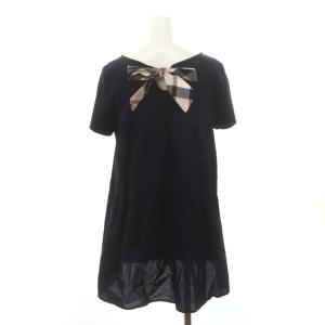 BLUE LABEL CRESTBRIDGE バックリボン ティアード 38 黒 ブラック