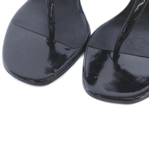 PRADA ミュール サンダル パテントレザー 36 23cm 黒 ブラック