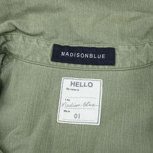 MADISONBLUE コットンミリタリーシャツ 七分袖 01 S スモークグリーン