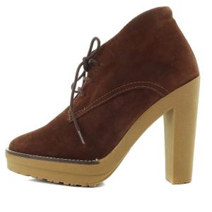 ムートンショートブーツ ハイヒール 23cm 茶色 ブラウン