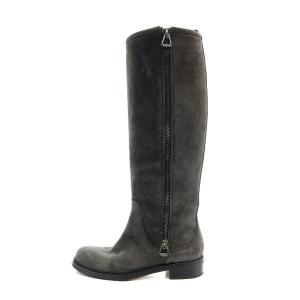 JIMMY CHOO DOREEN スエード サイドジップ ロングブーツ 35 22.0cm グレー