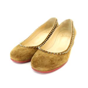 スエード ハラコ スパイクスタッズ パンプス チャンキーヒール ヒョウ柄 レオパード 35 22.0cm