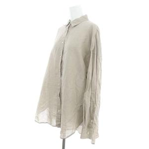 Spick&Span 23AW HEMPローンルーズシャツ 長袖 チュニック グレージュ