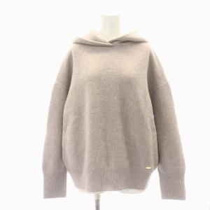 vingt-trois 23AW フェルト ニットパーカー プルオーバー 長袖 38 M グレージュ KRWOSW0466