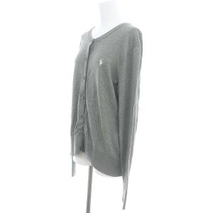 POLO RALPH LAUREN ポニー刺繍ニットカーディガン 長袖 コットン LG グレー