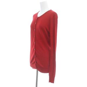 JOHN SMEDLEY ウール クルーネック カーディガン ニット 長袖 M 赤 レッド