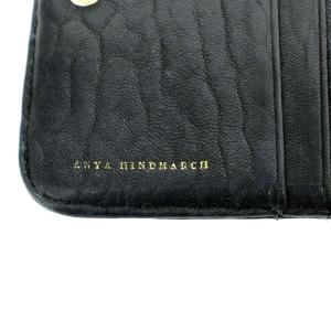 財布 二つ折り財布 ラウンドファスナー 小銭入れ スタッズ リボン 黒