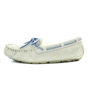 UGG australia DAKOTA モカシン フラットシューズ ラメ US6 23.0cm 白 ホワイト ライトブルー