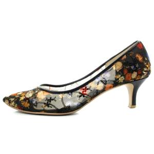 DIANA 22SS 絵画シリーズ ブリューゲル アイリスのある花束 パンプス ポインテッドトゥ ハイヒール 刺繍