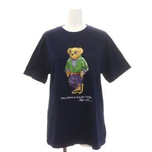 ベアTシャツ カットソー 半袖 L 紺 ネイビー