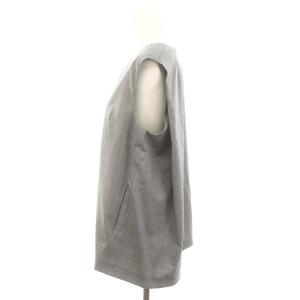 TOMORROWLAND collection 24SS ファインウーステッドウール ブラウス ノースリーブ チュニック丈 36 杢グレー /MI OS