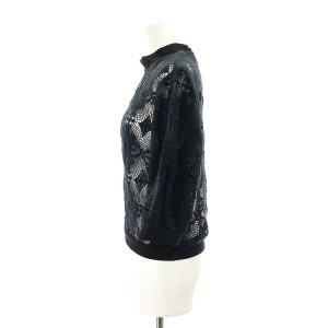 CLANE CLASSIC LACE TOPS ブラウス プルオーバー レース 五分袖 2 黒 ブラック
