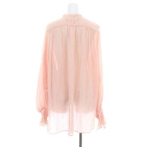 suzukitakayuki bishop-sleeve blouse ブラウス バンドカラー 長袖 シアー コットン ピンク