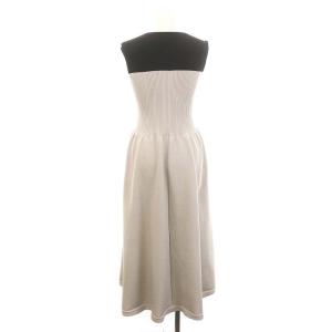 Apuweiser-riche 24SS ホールガーメントビスチェ切替ワンピース ニット ロング ノースリーブ 2 黒 ブラック グレー