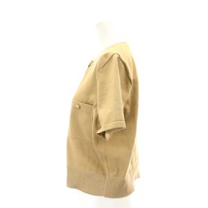 Apuweiser-riche 23SS ハーフスリーブニットジャケット カーディガン 半袖 クルーネック 2 ベージュ /MY OS