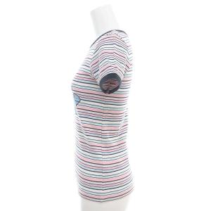 HYSTERIC GLAMOUR ボーダー ヒスガール プリントリンガーTシャツ カットソー 半袖 F マルチカラー