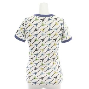 HYSTERIC GLAMOUR ギター総柄 リンガーTシャツ カットソー 半袖 F 白 ホワイト マルチカラー