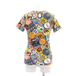 HYSTERIC GLAMOUR KINKY SLICK 総柄 ピチTシャツ カットソー 半袖 F マルチカラー 紺 ネイビー