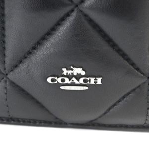 COACH ノース サウス ミニ トート パフィー ダイヤモンド キルティング 2way ハンドバッグ ショルダー  黒 ブラック CJ580