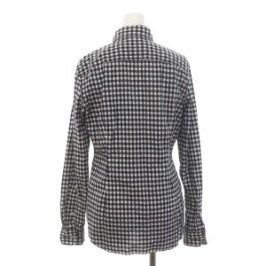 RALPH LAUREN ギンガムチェックBDシャツ 長袖 ボタンダウン ロゴ刺繍 6 黒 白 ブラック ホワイト