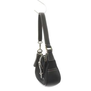 COACH バックルデミポーチ ハンドバッグ レザー 黒 ブラック 6362