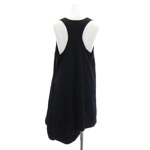 ANN DEMEULEMEESTER ウール ヘム ノースリーブワンピース ミニ 38 黒 ブラック