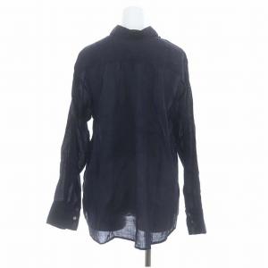 NOBLE 24SS ラミーレギュラーフィットシャツ ブラウス 長袖 紺 ネイビー /SY OS