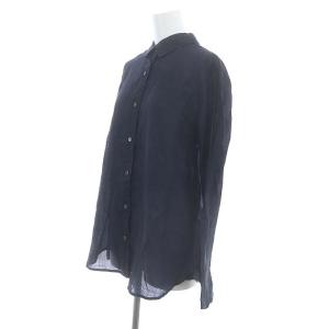 NOBLE 24SS ラミーレギュラーフィットシャツ ブラウス 長袖 紺 ネイビー /SY OS