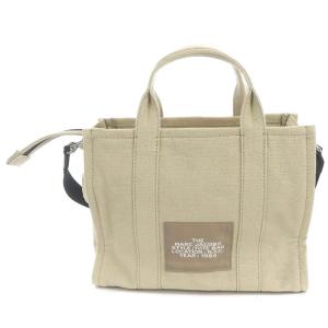 MARC JACOBS キャンバスロゴ2WAYトートバッグ ショルダーバッグ ベージュ 白 黒