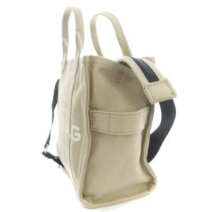 MARC JACOBS キャンバスロゴ2WAYトートバッグ ショルダーバッグ ベージュ 白 黒