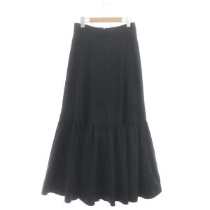 CLANE VOLUME TIERED MAXI SKIRT フレアスカート ギャザースカート ロング 2 黒 ブラック