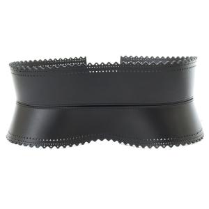 CELFORD 石井美保 &ROSY レーザーカット ペプラムベルト 黒 ブラック