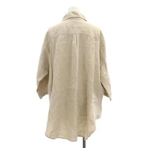 nest Robe リネン シャツ 七分袖 ワイド オーバーサイズ ベージュ