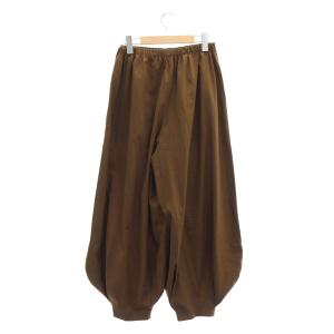 ENFOLD 22AW W PEトロピカル Vase TROUSERS サルエルパンツ タック ウール 36 茶 ブラウン