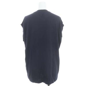 BLAMINK Cotton Crew Neck Seeveless カットソー ノースリーブ ロゴ刺繍 1 紺 ネイビー